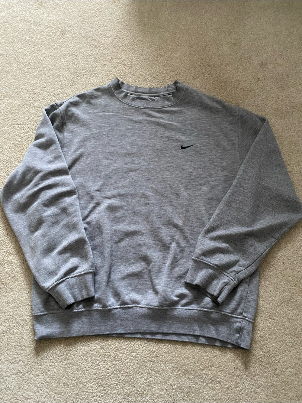 VintageNike Grey Crewneck Sweatshirt with Black Swoosh
